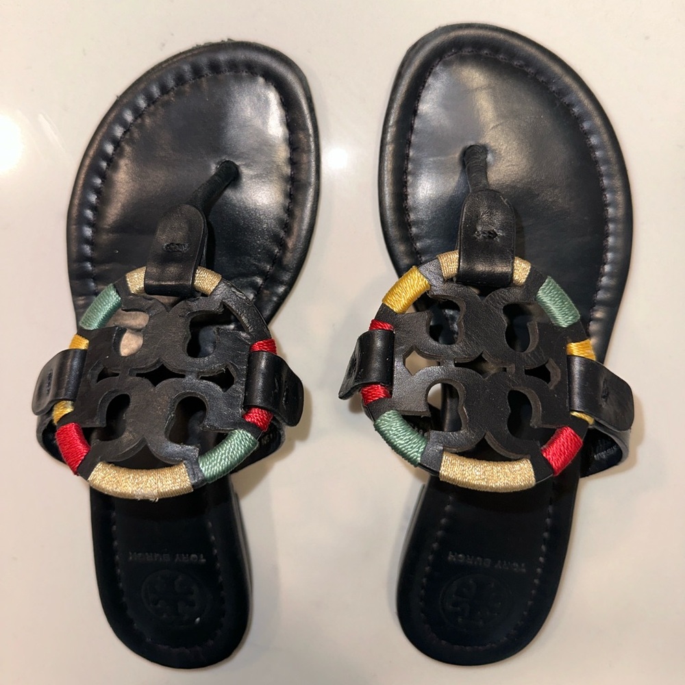 Tory Burch embroidered sandals size 5